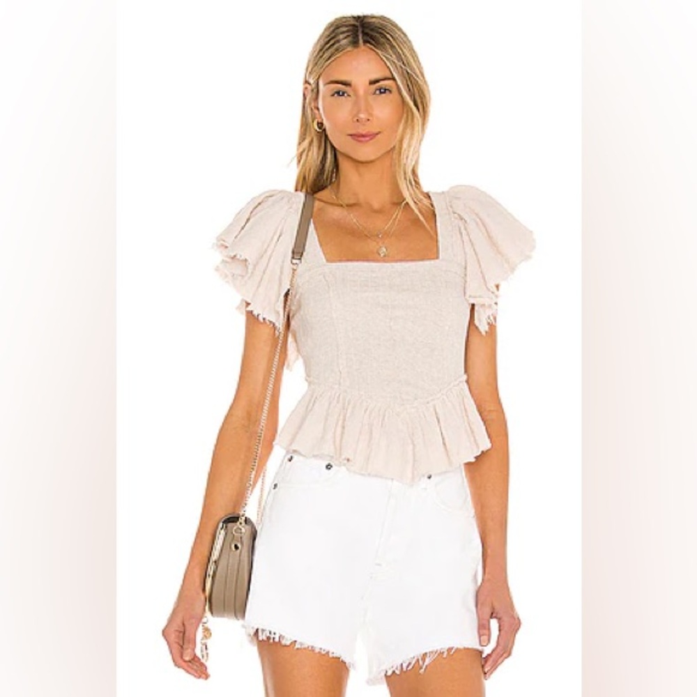 Free People Dreaming Top in Oatmeal